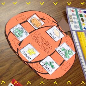 a Class*y Collaboration: Pumpkin Life Cycle {FREEBIE} Pumpkin Life Cycle Preschool, Pumpkin Life Cycle Kindergarten, Pumpkin Learning Activities, Pumpkin Craft Kindergarten, Pumpkin Life Cycle Craft, Pumpkin Activities Kindergarten, Fall Prek, Pumpkin Lesson Plans, Pumpkin Activities Preschool