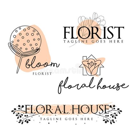 Logo Sketch Design, Floral House, Party Organisers, Organizer Planner, Shop Logo Design, Event Logo, Creative Logo Design, Logo Set, Design Flower