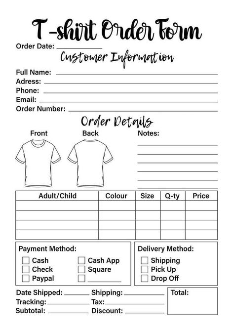 Cricut Crafts for Beginners & Free SVG Sharing Tshirts Cricut Ideas, Tshirt Order Forms, Small Business Pricing Guide, Free Order Forms For Craft Business, Small Business Order Forms, Small Scale Business Ideas, T Shirt Order Form, Shirt Order Form, Charlotte Martin