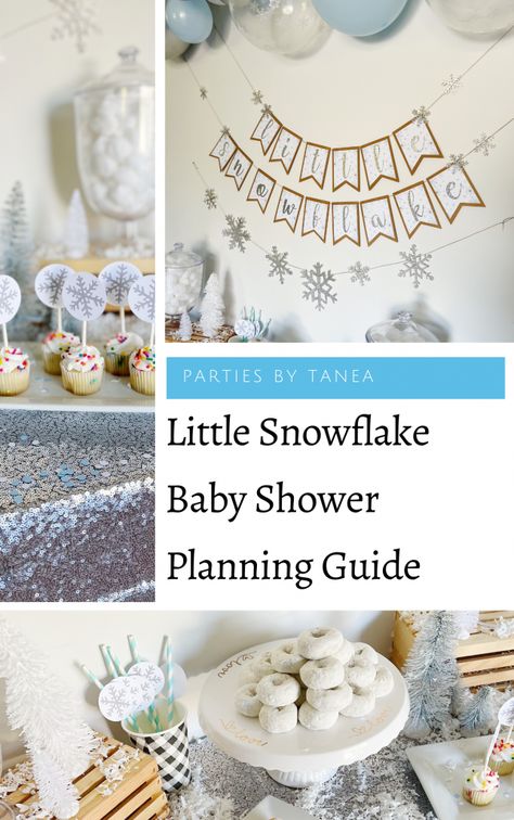 Snowflake Baby Shower Ideas For A Girl, Snowflake Treats, Snowflake Baby Shower Ideas, Snowman Baby Shower, Baby Shower Planning Guide, Baby Boy Sprinkle, Snowflake Invitations, Nikki Baby, Winter Baby Shower Themes