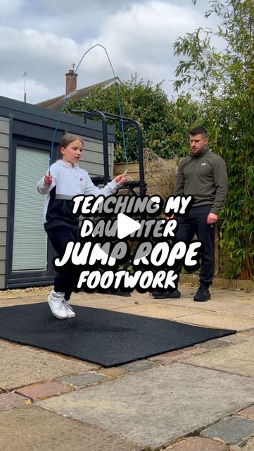 EDDIE | JUMP ROPE COACH on Instagram: "COACHING MY DAUGHTER JUMP ROPE FOOTWORK 👟💥

🚀 A fun way to improve for kids to get moving, build up their fitness & become more athletic!

Those who have followed me for a while will have seen Lola feature from time to time flexing her Jump Rope Skills ❤️💪🏼

It’s been a while since we took the ropes for a spin so decided to brush up on her footwork! 

Teaching her 5 different types of footwork in order of what I believe are the easiest to more challenging.

Basic Bounce, Boxer Skip, Run Skip, Front Straddle & Side Straddle! 😅

I recommend practising these individually for short spells to build up your technique and converse your energy so you don’t burn out! 

Like I showed Lola in the video, aiming for 5/10 seconds of each footwork, with short Rope Skipping Challenge, How To Jump Rope For Beginners, How To Jump Rope, Short Spells, Jump Rope Routine, Jump Rope Challenge, Rope Jumping, Rope Skipping, Rope Exercises