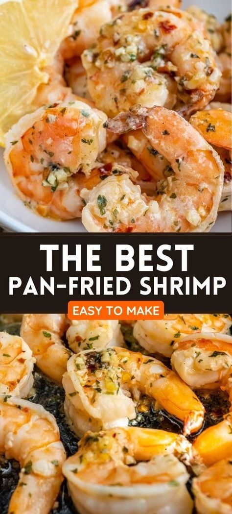 Pan Fried Shrimp Recipe Fried Shrimp Recipes Easy, Sizzling Shrimp, Fried Shrimp Recipe, Pan Fried Shrimp, Fried Shrimp Recipes, Pan Fried Fish, Fish Dinner Recipes, Dried Parsley, Shrimp Recipes Healthy