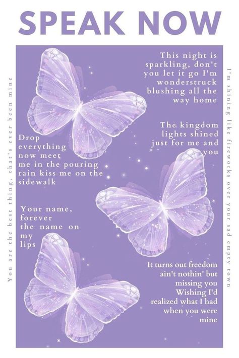 Speak Now Album Lyrics, Room Aesthetic Decor, Purple Room Aesthetic, Lyrics Wall Art, Purple Room, Speak Now, Music Posters, Room Aesthetic, Swift