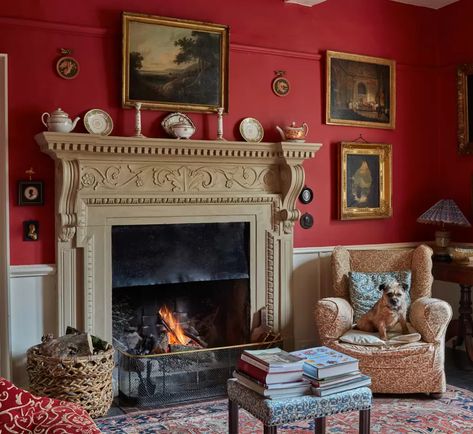 The interiors of Beckside House | House & Garden The Pursuit Of Love, Pursuit Of Love, Regency House, Adams Homes, Classical Furniture, Living Room Red, Georgian Homes, Red Rooms, Home Inspo