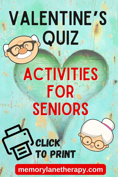 February Senior Activities, Senior Trivia, Church Valentines Party, Valentines Quiz, Trivia For Seniors, Church Valentines, Senior Citizen Activities, Valentines Day History, Tv Trivia