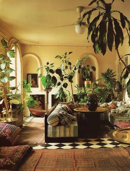 Upgrading Life, Bohemian Homes, British Guiana, Lots Of Plants, Bohemian Living, Paris Apartments, Room With Plants, A Living Room, Bohemian Home