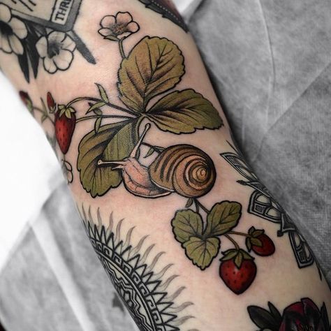 Knee Ditch Tattoo, Aesthetic Tattoo Ideas, Strawberry Tattoo, 15 Aesthetic, Tattoo Ideas For Women, Botanical Tattoo, Tattoo Design Ideas, 1 Tattoo, Tattoo Feminina