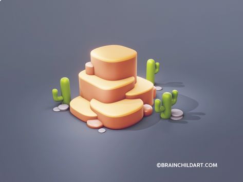 Stylised Clean Desert Asset Modeling in Blender 3d Art by Rafał Urbański on Dribbble Map Games, 3d Blender, Low Poly Games, Isometric Art, Blender Tutorial, Low Poly Art, Mobile Art, Low Poly 3d, Game Concept Art