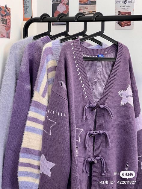 Pastel Purple Clothes, Korean Purple Outfit, Kawaii Sweater, Army Clothes, Pakistani Fancy Dresses, Fashion Top Outfits, Casual Preppy Outfits, Korean Fashion Dress, Tomboy Fashion