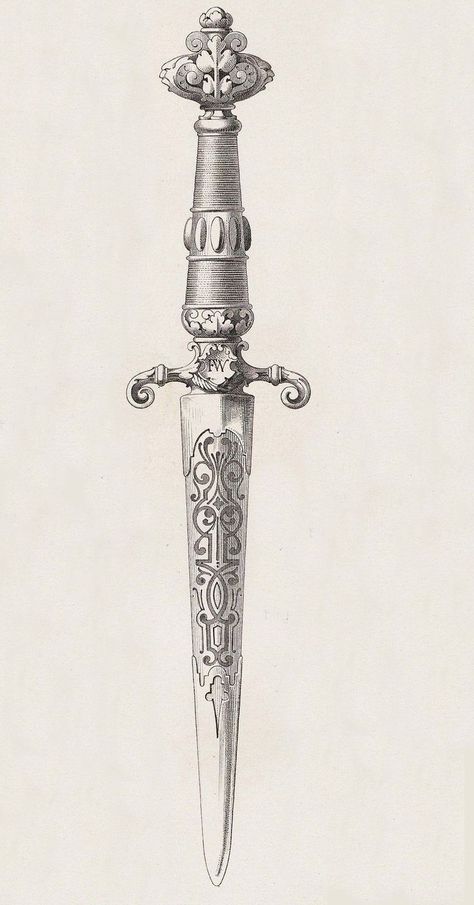 Dagger Drawing, Gothic Tattoos, Medieval Tattoo, Knife Tattoo, Lauren Roberts, Greek Tattoos, Gothic Tattoo, Dagger Tattoo, Swords Medieval