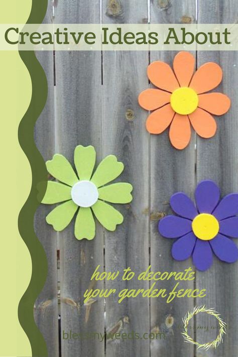 Backyard Fence Decor, Barn Door Decor, Flower Fence, Garden Fence Art, Tattoo Plant, Diy Garden Fence, Diy Fence, Fence Art, Fence Paint