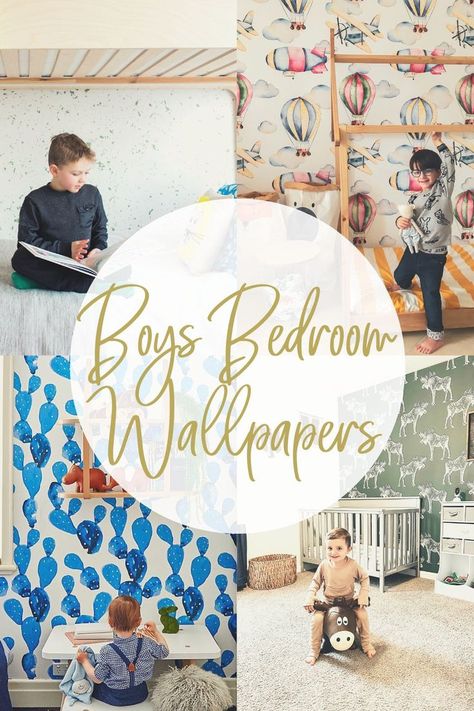 boy bedroom decor Bedroom Wallpaper Decor, Boys Bedroom Wallpaper, Modern Kids Room Design, Bedroom Wallpapers, Kids Bedroom Boys, Wallpapers Ideas, Boys Bedroom Makeover, Modern Kids Room, Bedroom Artwork