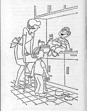 book illustration - Fudge in the kitchen Tales Of A 4th Grade Nothing, Book Illustration Layout, Fourth Grade, 4th Grade, Book Illustration, Grade 1, Fudge, The Kitchen, Projects To Try