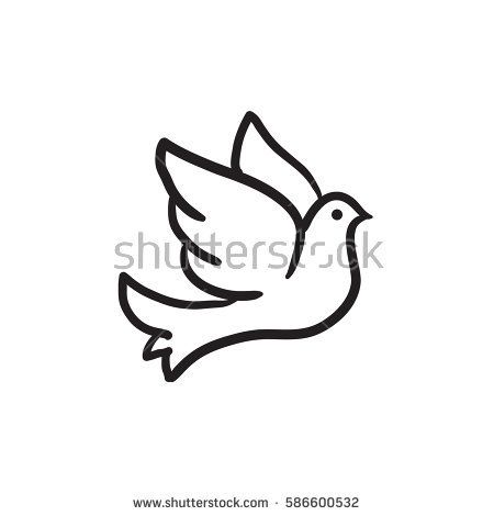 Easy Dove Drawing Simple, Simple Dove Drawing, How To Draw A Dove, Dove Drawing Simple, Drawing Of A Dove, Dove Sketches, Dove Drawing, Wedding Doves, Pfp Pics