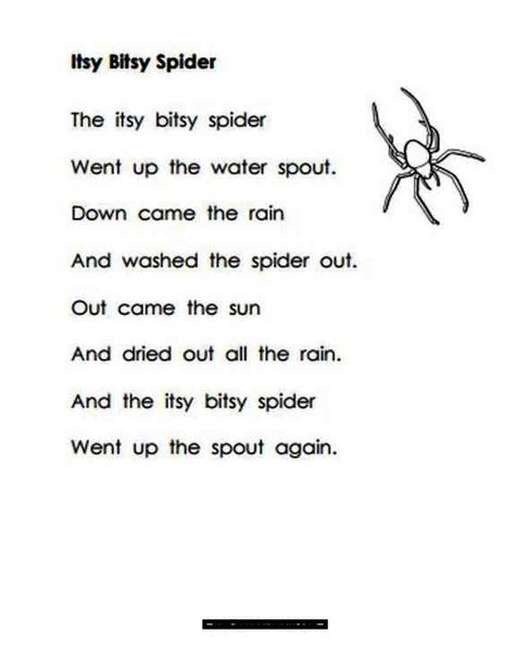 Itsy Bitsy Spider Song Lyrics Nursery Rhyme The itsy bitsy spider Climbed up the waterspout Down came the rain And washed the spider out Out came the sun And dried up all the rain And the itsy bitsy spider Climbed up the spout again #ItsyBitsySpider #ItsyBitsySpiderlyrics #nurseryrhymes #kidspoem Spider Quotes, Spider Song, The Itsy Bitsy Spider, Movie Credits, Songs For Children, Baby Sitting, Itsy Bitsy Spider, Song Words, Kids Poems