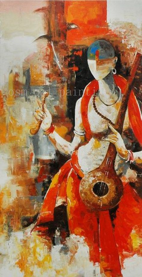 Modern Art Portrait, Arte Jazz, Famous Artists Paintings, Indian Contemporary Art, Indian Painting, Contemporary Art Painting, Soyut Sanat Tabloları, Indian Folk Art, Modern Art Paintings