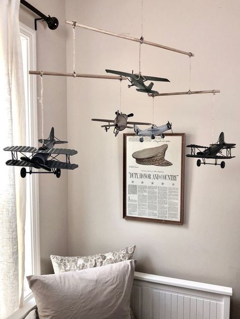 Airplane Kids Room, Plane Room, Plane Mobile, Airplane Bedroom, Vintage Airplane Nursery, Plane Nursery, Aviation Nursery, Airplane Room, Airplane Kids