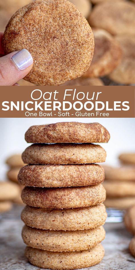 Oat Flour Snickerdoodles, Gluten Free Oat Flour Cookies, Oat Flour Rolls, Oat Flour Desserts, Oat Desserts, Cookies With Oat Flour, Oat Flour Recipe, Oat Flour Baking, Gf Thanksgiving