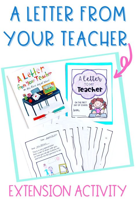 In need of some new ideas for get to know you back to school activities? This book companion for A Letter From Your Teacher: On the First Day of School will give you some immediate insight about each of your students. This back to school activity is a must for your first week lesson plans. After reading this back to school read aloud, students get to write a letter to their teacher. This helps to build student relationships and increase classroom community. Win! First Day Of School Writing Activities, Beginning Of The Year Writing Activities, Letter To My Teacher Activity, A Letter From My Teacher Activities, A Letter To My Teacher Book Activities, A Letter From Your Teacher Activities Kindergarten, How To Get Your Teacher Ready Activities, The Day You Begin Book Activities, A Letter From Your Teacher Activities