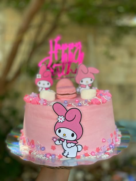 Mymelody Cake, My Melody Birthday Cake, Pastel My Melody, My Melody Cake, Bolo Da Hello Kitty, Cake Pic, Cute Desktop Wallpaper, 13th Birthday, My Melody