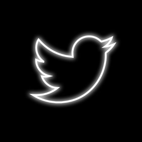 Twitter Logo Black, Black And White Neon App Icons, Neon Tiktok Icons, Neon White App Icons, Glowing App Icon, App Png, R&b Aesthetic, Widget Photos, Twitter Logo