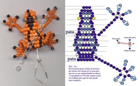 Bead Lizard, Pony Bead Animals, Pony Bead Projects, Frog Pattern, Pony Bead Crafts, Seed Bead Crafts, Beaded Spiders, Pony Bead Patterns, Motifs Perler