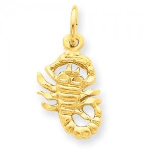 14k Gold Yellow Scorpio Zodiac Pendant 21mm High Jewelry Questions, Fine Gold Necklace, Jewelry Advice, Zodiac Pendant, Scorpio Zodiac, Charms And Charm Bracelets, Unique Pendant, Gold Charm, Scorpion