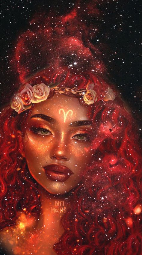 Tati Moons, Cardinal Signs, Star Sign Art, Aries Aesthetic, Aries Art, Realistic Pencil Drawings, Planet Mars, Aries Woman, Phoenix Rising