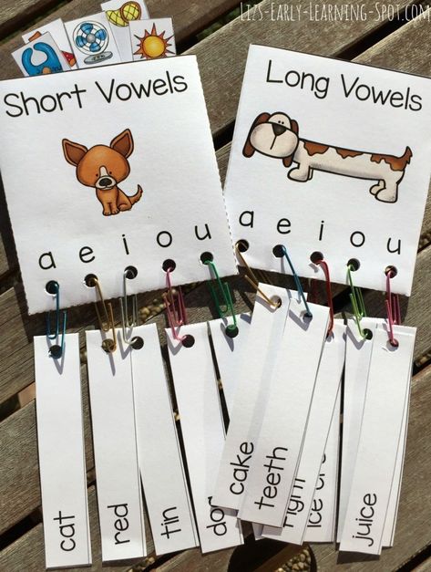 Long Vowels and Short Vowels to Sort and Read | Liz's Early Learning Spot Vowel Sounds Activities, Long Vowels Activities, Free Math Centers, Short Vowel Activities, Writing Sight Words, Vowel Activities, Short Vowel Sounds, Long Vowels, Classroom Freebies