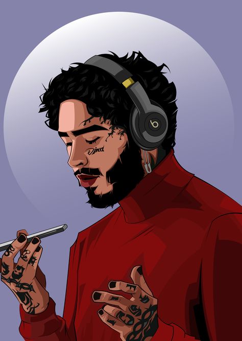 Post Malone Fan Art, Post Malone Drawing, Post Malone Wallpaper, Bad Boy Aesthetic, Rapper Art, Drawing Wallpaper, Post Malone, Wallpaper Quotes, Portrait Drawing