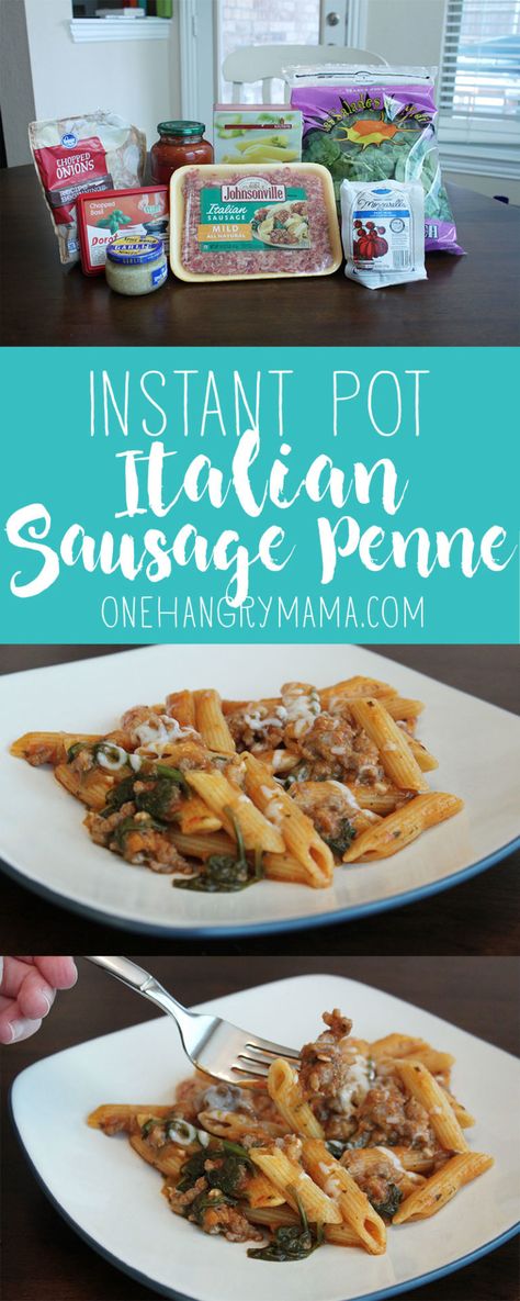 Recipes Potluck, Sausage Penne Pasta, Instant Pot Italian, Ground Sausage Recipes, Sausage Penne, Dinner Quick, Pot Food, Italian Sausage Pasta, Italian Sausage Recipes