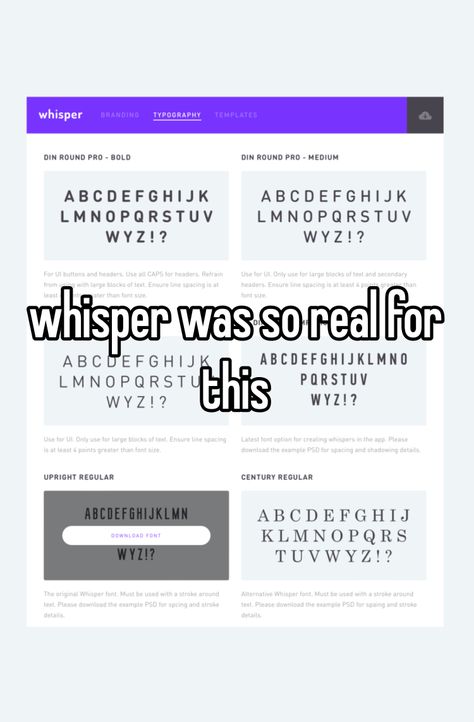 i’m never downloading whisper, but they let you export the font from the website; love to see it <3 Whisper Font Website, How To Get The Whisper Font, Whispers Font, The Whisper Font, Ui Buttons, Whisper Font, Latest Fonts, The Font, Font Bundles