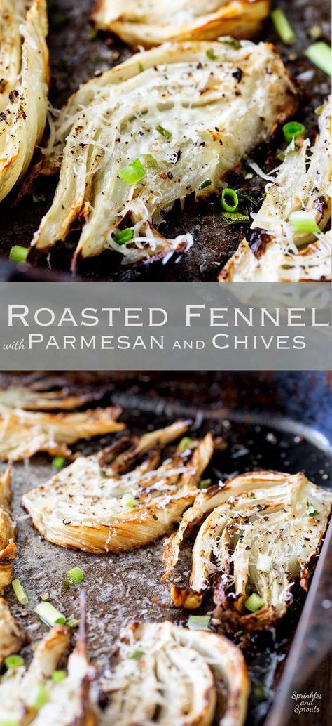 This roasted fennel dish is sweet and mellow and the perfect side for any occasion. It is simple to make and takes no effort as it roasts happily in the oven. Another great side recipe from Sprinkles and Sprouts Fennel Bulb, Fennel Recipes, Diy Easy Recipes, Roasted Fennel, Csa Recipes, Healthy Vegetable, Vegetable Medley, Potatoes Carrots, Veggie Side Dishes