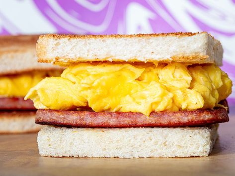 Egg Sandwich Recipe, Egg Mcmuffin, Breakfast Sandwich Recipes, Luncheon Meat, Canned Meat, Egg Sandwich, Food Scientist, Egg Sandwiches, Serious Eats