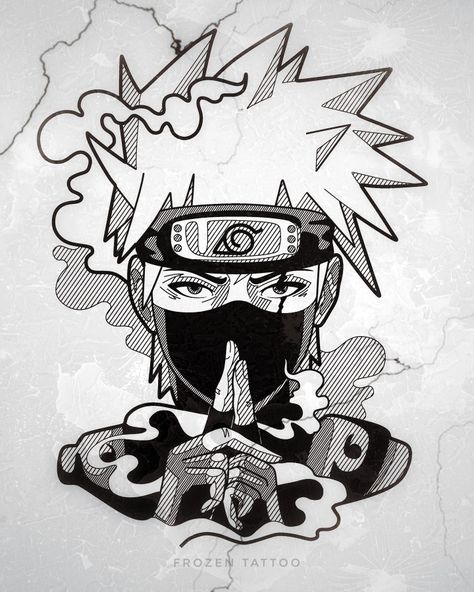 Naruto Sketch Tattoo, Anime Sketch Tattoo, Tattoo Sketches Anime, Naruto Tattoo Sketch, Kakashi Tattoo Design, Kakashi Tattoo Ideas, Naruto Tattoo Ideas Design, Anime Tattoo Designs Drawings, Hokage Tattoo