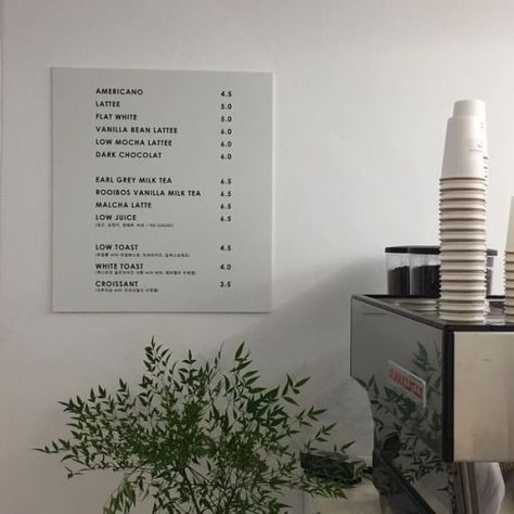 Korean Coffee Shop, Korean Coffee, Korean Cafe, Coffee Shop Aesthetic, Cafe Shop Design, Coffee Shops Interior, Menu Board, Coffee Shop Design, Cafe Menu