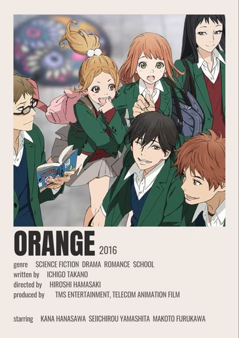 Orange Anime, Orange Poster, Minimalistic Poster, Best Romance Anime, Anime Suggestions, Animes To Watch, Poster Anime, Anime Printables, Good Anime To Watch