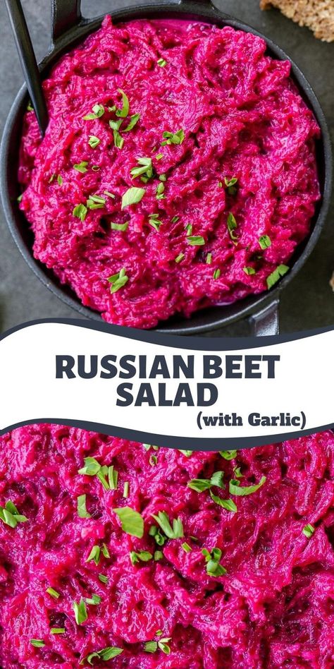 Russian Beet Salad, Russian Salad Recipe, How To Boil Beets, Super Foods List, Russian Dishes, Cabbage Salad Recipes, Beet Salad Recipes, Eastern European Recipes, Beet Soup