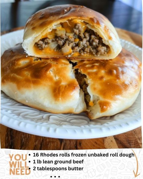 Rhodes Rolls Kolaches, Runza Recipe With Rhodes Rolls, Rhodes Rolls Recipes, Bierocks Recipe, Rhodes Dinner Rolls, Rhodes Rolls, Old Recipes, What To Make, Dinner Rolls