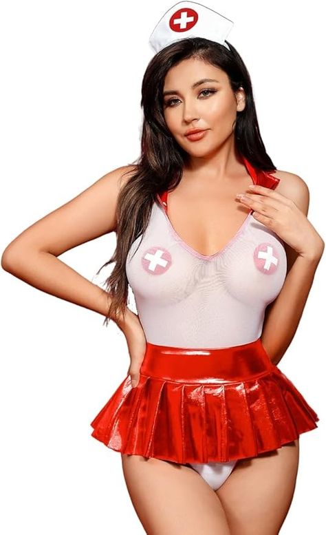 Sexy Nurse, Hot Halloween Costume Ideas For Hospital Enthusiasts. I earn commission from qualifying purchases as an Amazon associate . #halloween #cosplay #halloweencostume Nurse Halloween Costume, Uniform Style, 2023 Color, Nurse Costume, Red Mini Skirt, Plus Size Halloween, Nurse Uniform, Lingerie Costume, Uniform Fashion