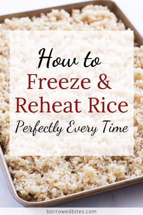 Freezing rice is one of the BEST food hacks! This is a straightforward guide to freezing and reheating rice so that it turns out moist, fluffy, and delicious every time! It’s a fantastic option for a convenient weeknight side, prepping meals ahead, or serving a crowd. #howtofreezerice #freezerice #howtoreheatrice #reheatrice #mealprep #freezerfriendly #sidedishes #freezermeals #cookingtips #cookinghacks #kitchentips #kitchenhacks Freeze Cooked Rice, Freezing Rice, Reheat Rice, Freezing Cooked Rice, How To Reheat Rice, Rice In The Oven, Mexican Main Dishes, Rice A Roni, Broiled Chicken