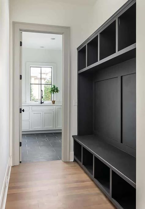 Tour a beautiful home in Nashville with inspiring design elements Black Mudroom Lockers, Mudroom 2023, Home Drop Zone, Closet Factory, Farm Room, Mudroom Remodel, Mudroom Lockers, Mudroom Decor, Mudroom Entryway