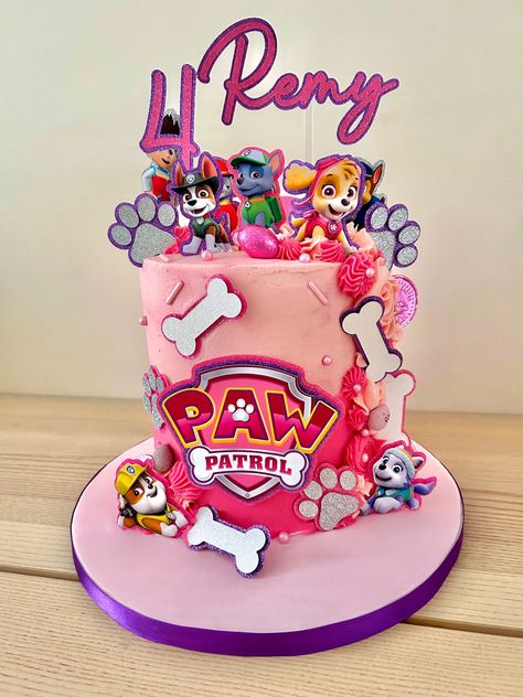 Paw Patrol Birthday Cake Paw Patrol Cake Pink, Paw Patrol Cakes For A Girl, Paw Patrol Cake For A Girl, Sky Cake Paw Patrol, Paw Patrol 4th Birthday Cake, Paw Patrol Girl Cake, Paw Patrol Cake Girly, Paw Patrol 4th Birthday, Paw Patrol Birthday Cake Girl