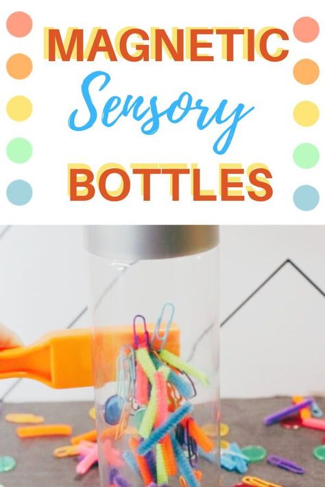 This magnetic sensory bottle is a great option for teaching science and STEM lessons. Plus, no liquid in it means no mess if spilled. Sensory Summer Activities, Sensory Bottles Preschool, Teacher Collaboration, Sensory Science, Steam Kids, Stem Lessons, Sensory Bottle, Sensory Learning, Stem Lesson