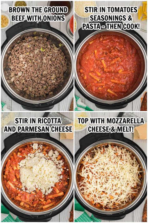 Instant Pot Baked Ziti Recipe - Easy Instant pot Ziti recipe Instant Pot Ziti Recipe, Instant Pot Ziti With Ground Beef, Instant Pot Ziti, Instant Pot Baked Ziti, Baked Ziti With Ricotta, Instant Pot Pasta, Easy Baked Ziti, Ziti Recipe, Ziti Pasta