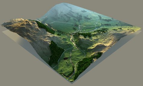 Owen Powell - maps and terrain models Maps Design, Landscape Architecture Diagram, Cube World, 3d Maps, Map Generator, 3d Mapping, Isometric Drawing, 3d Map, Digital Painting Techniques