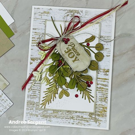 Golden Greenery Christmas card, by Andrea Sargent, Australian Independent Stampin’ Up! Demonstrator, Adelaide southern foothills, South Australia Greenery Christmas, Patchwork Cards, Create Christmas Cards, Australian Christmas, Xmas 2024, Stampin Up Christmas Cards, Christmas Greenery, Crumb Cake, Stampin Up Christmas