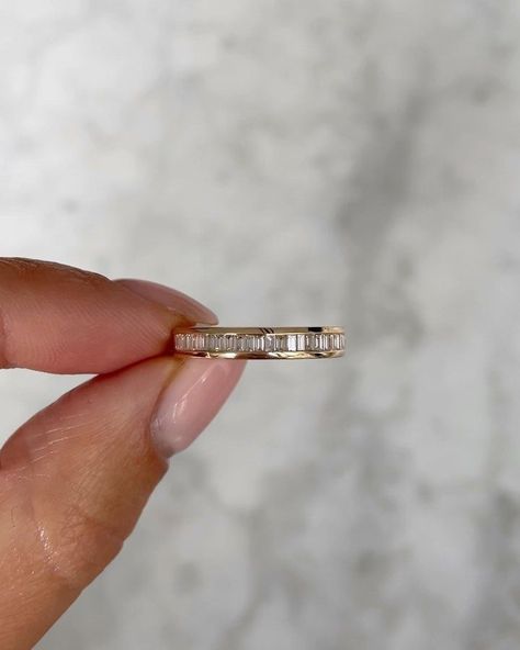 Why We Love It: This eternity band boasts perfectly cut baguette diamonds set seamlessly in a protective channel for endless sparkle from every angle Baguette Diamonds, Channel Set, Eternity Band, Baguette Diamond, Eternity Bands, Natural Diamonds, Solid Gold, Platinum, Diamonds