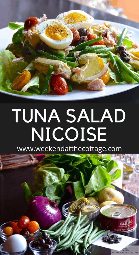 Tuna Salad Niçoise - Weekend at the Cottage Best Tuna Salad Recipe, Nicoise Salad Recipe, Tuna Nicoise Salad, Best Tuna Salad, Tuna Salad Recipe, Nicoise Salad, Healthy Food Facts, Healthy Diet Recipes, Tuna Salad