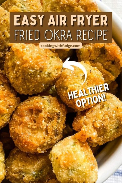 This classic southern staple is given a healthy twist by using an air fryer to eliminate the need for oil and frying. If you are a fan of fried okra, you will go crazy over this version because you won't be able to tell a difference! It still comes out crispy as the traditional method, and no one will know it is a healthier option. Air Fried Okra Recipe, Oven Fried Okra, Fried Okra Recipe, Low Protein Foods, Roasted Carrots And Parsnips, Okra Recipe, Fried Okra, Vegan Fries, Roasted Vegetables Oven